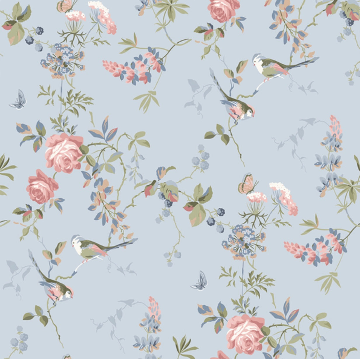 Anne of Green Gables Floral Sky yardage
